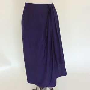 Vintage purple 100% silk sarong style skirt